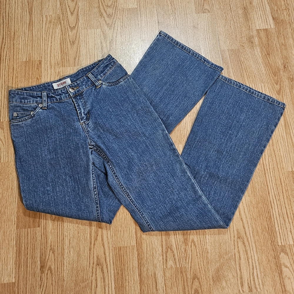 Vintage Mid-Waist Wide Legged Blue Women's Jeans